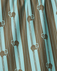 Flamingo Stripe Teal Tea Towel