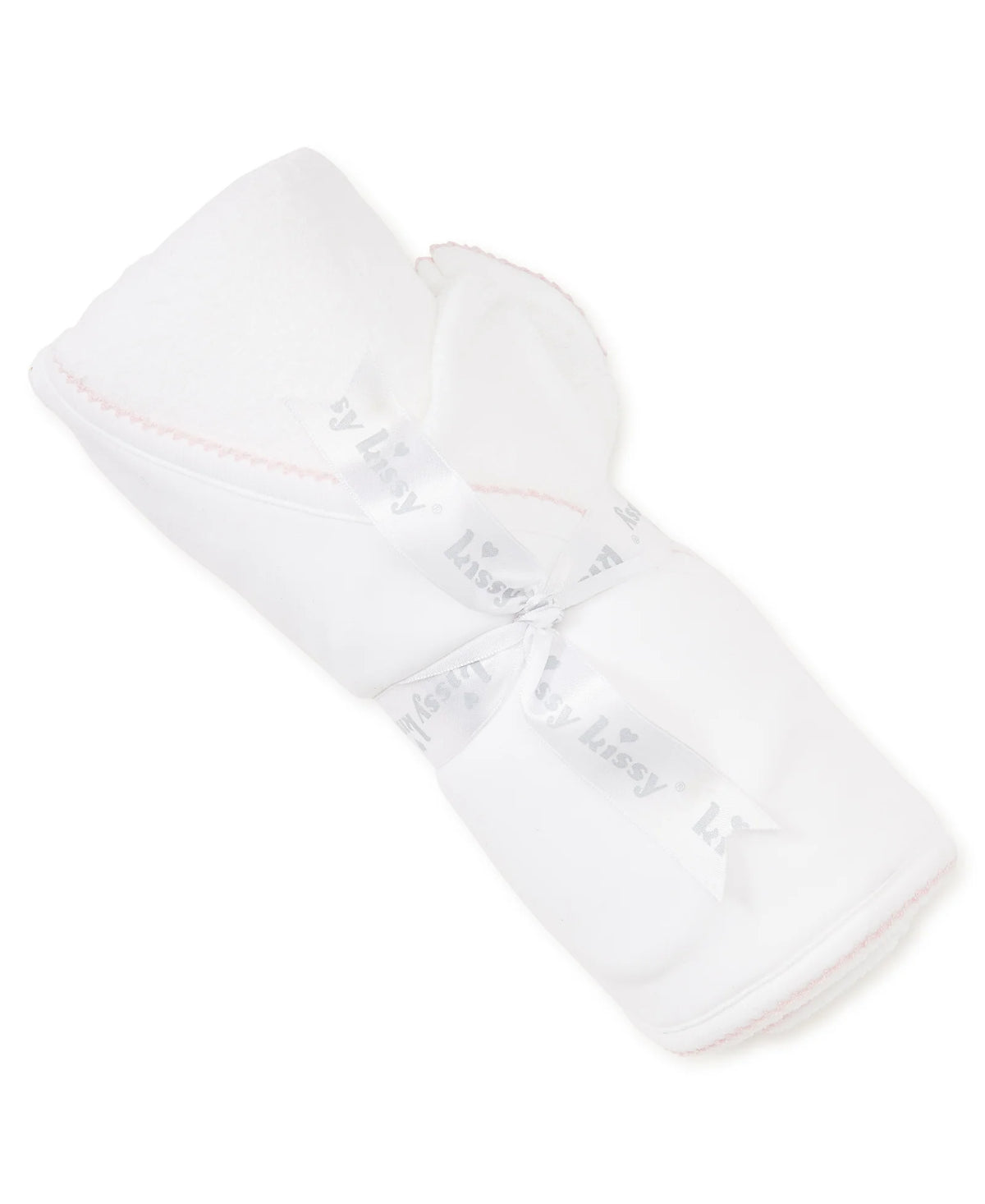White/Pink Basics Hooded Towel & Mitt Set