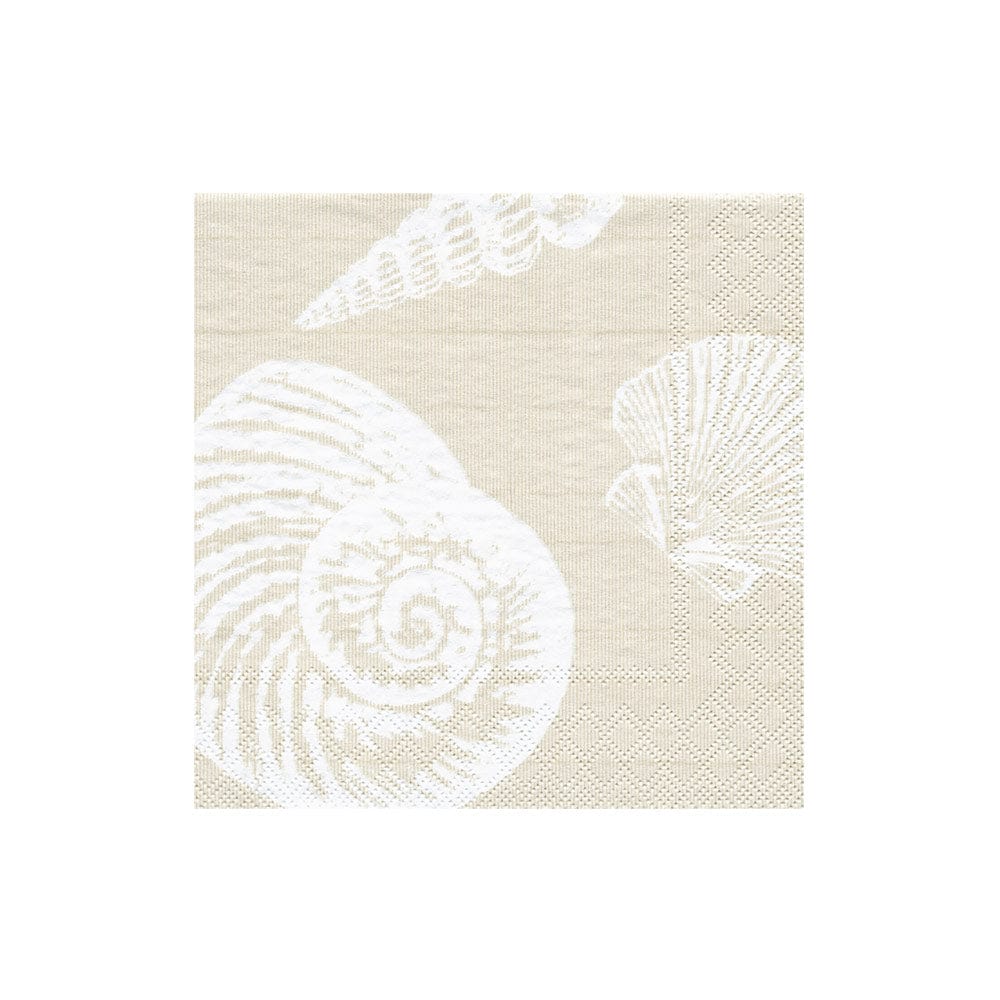 Caspari Shells Sand Napkin, Cocktail
