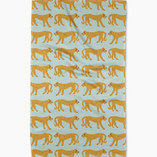 Walking Cheetah Tea Towel