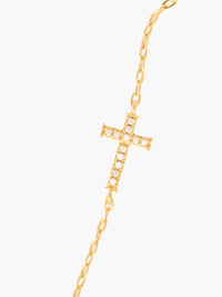 Rizen Jewelry Delicate Cross Chain Breaker Necklace, Gold-plated