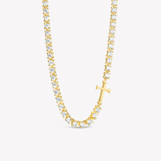 Luminous Cross Tennis Necklace