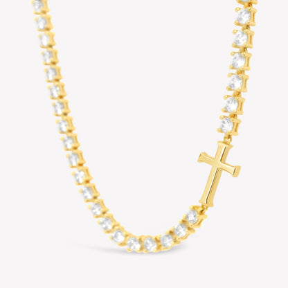 Luminous Cross Tennis Necklace