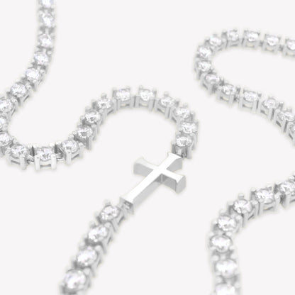 Luminous Cross Tennis Necklace