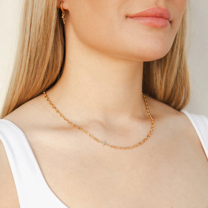 Mini Chain Breaker Cross Necklace