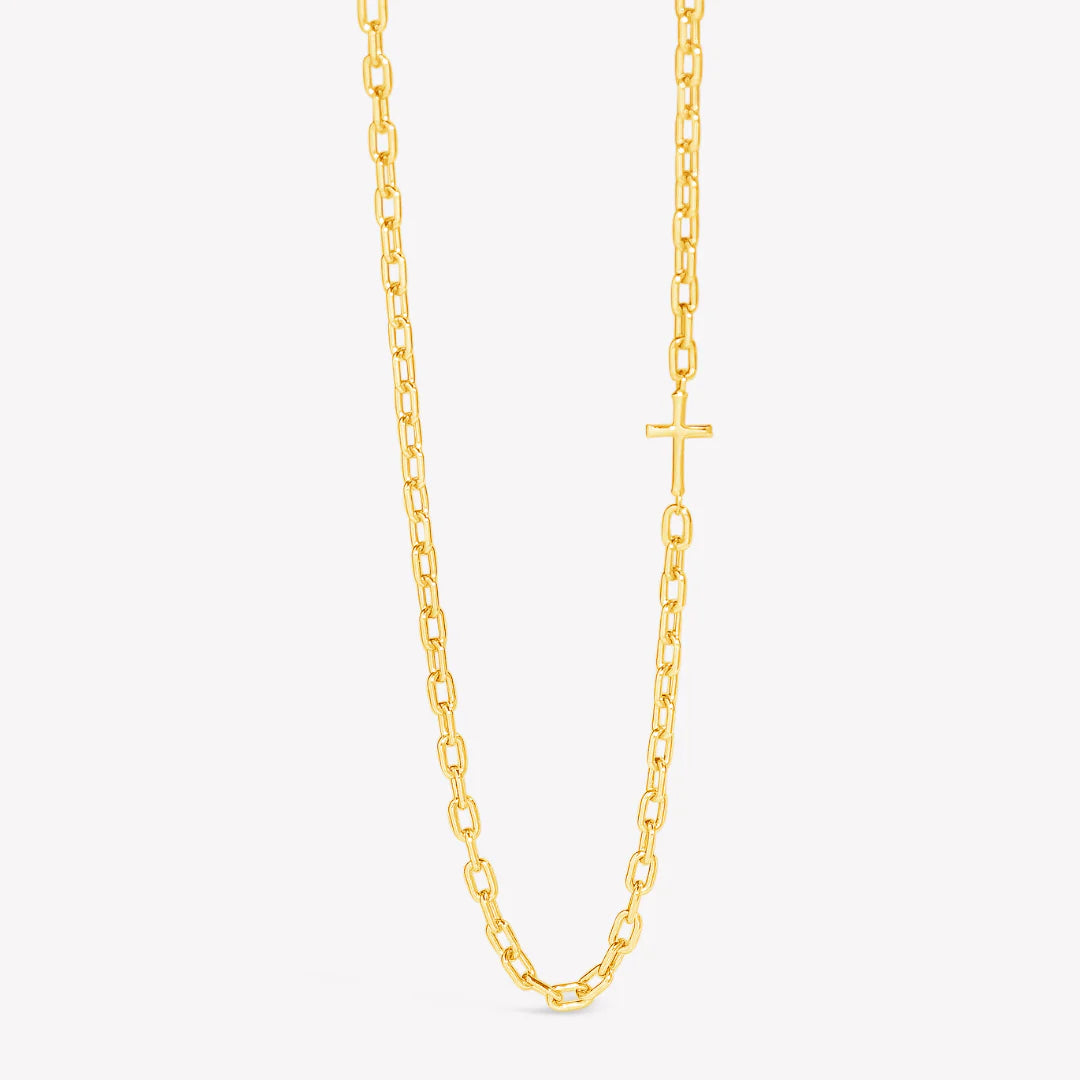 Mini Chain Breaker Cross Necklace