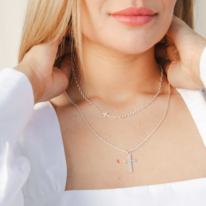 Mini Chain Breaker Cross Necklace