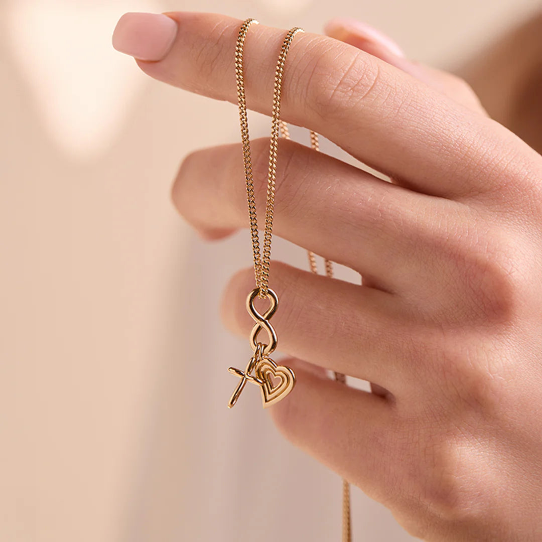 Faith, Hope, & Love Charm Pendant Necklace