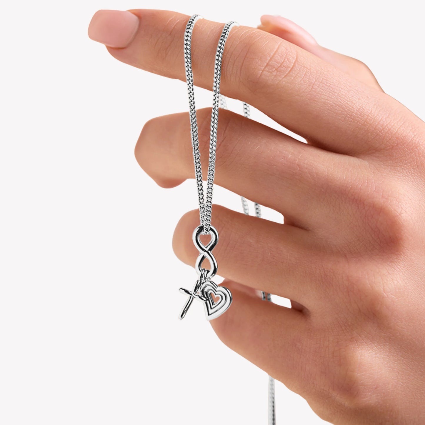 Faith, Hope, & Love Charm Pendant Necklace