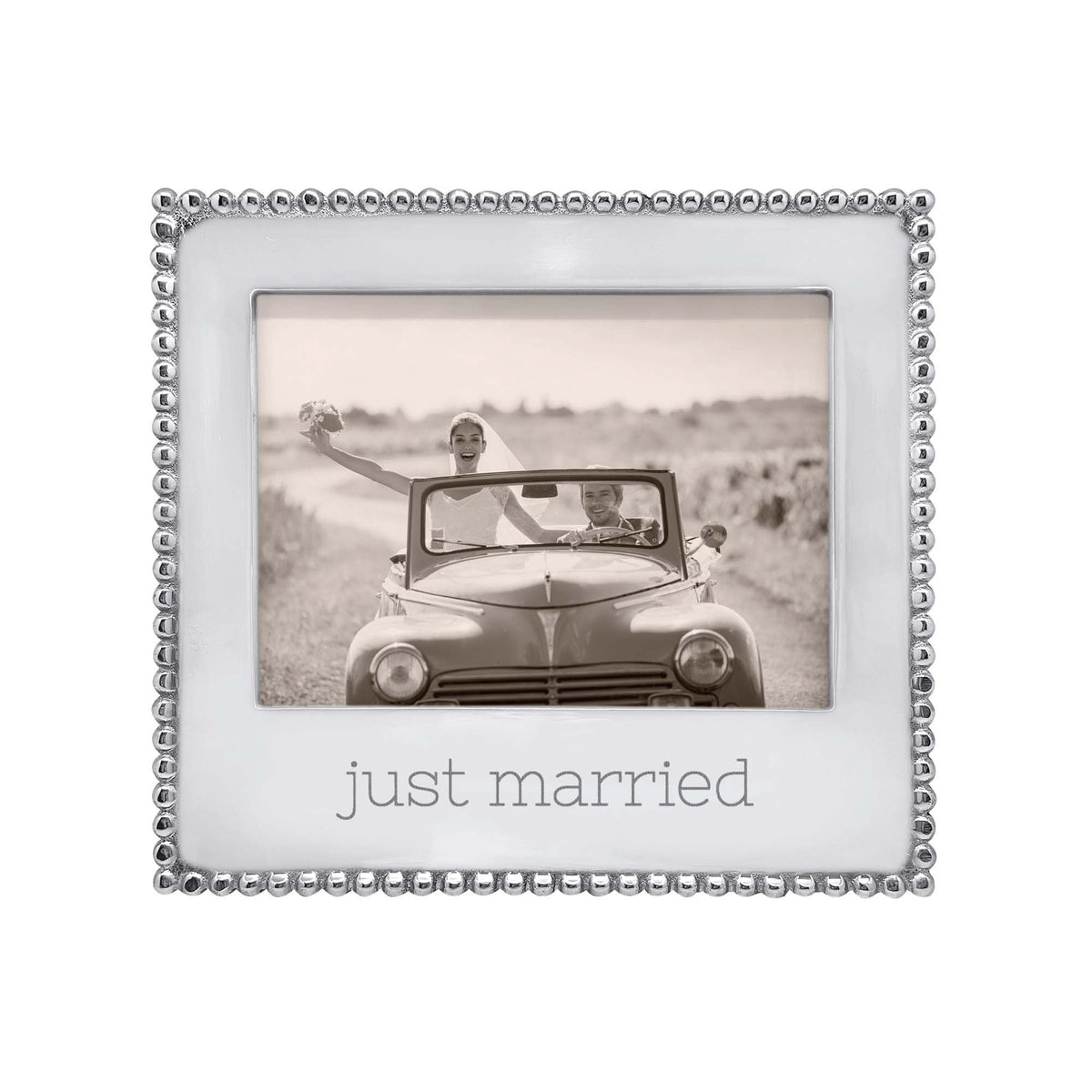 JUST MARRIED Beaded 5x7 Frame