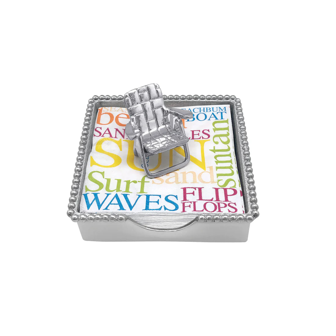 Beach Chair Beaded Napkin Box Set