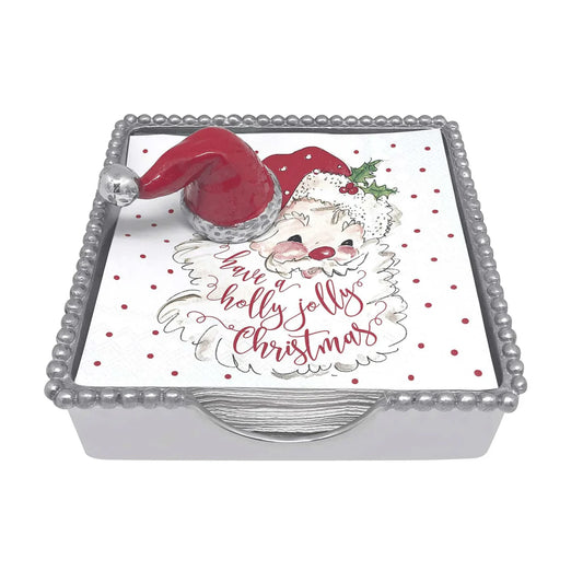 Red Santa Hat Beaded Napkin Box Set