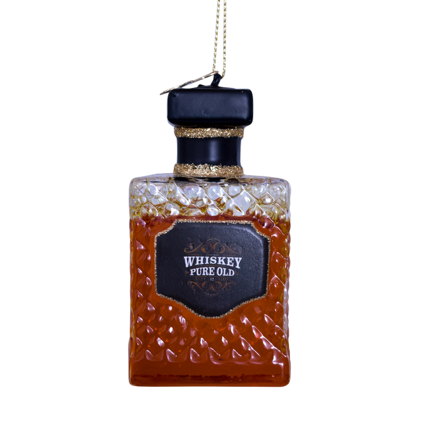 Whiskey Bottle Glass Ornament
