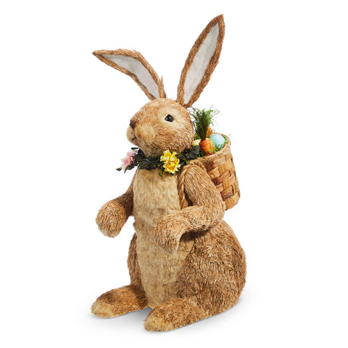 24" Bunny with Basket of Carrots and Eggs