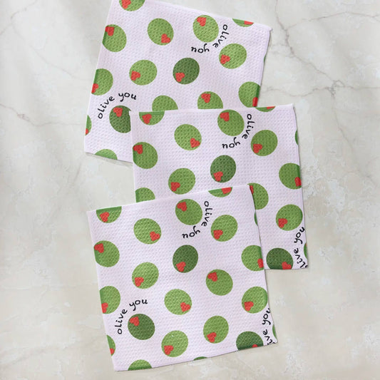 Olive You Dishcloth Set of 3