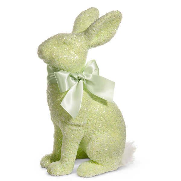12" Green Beaded Sitting Bunny
