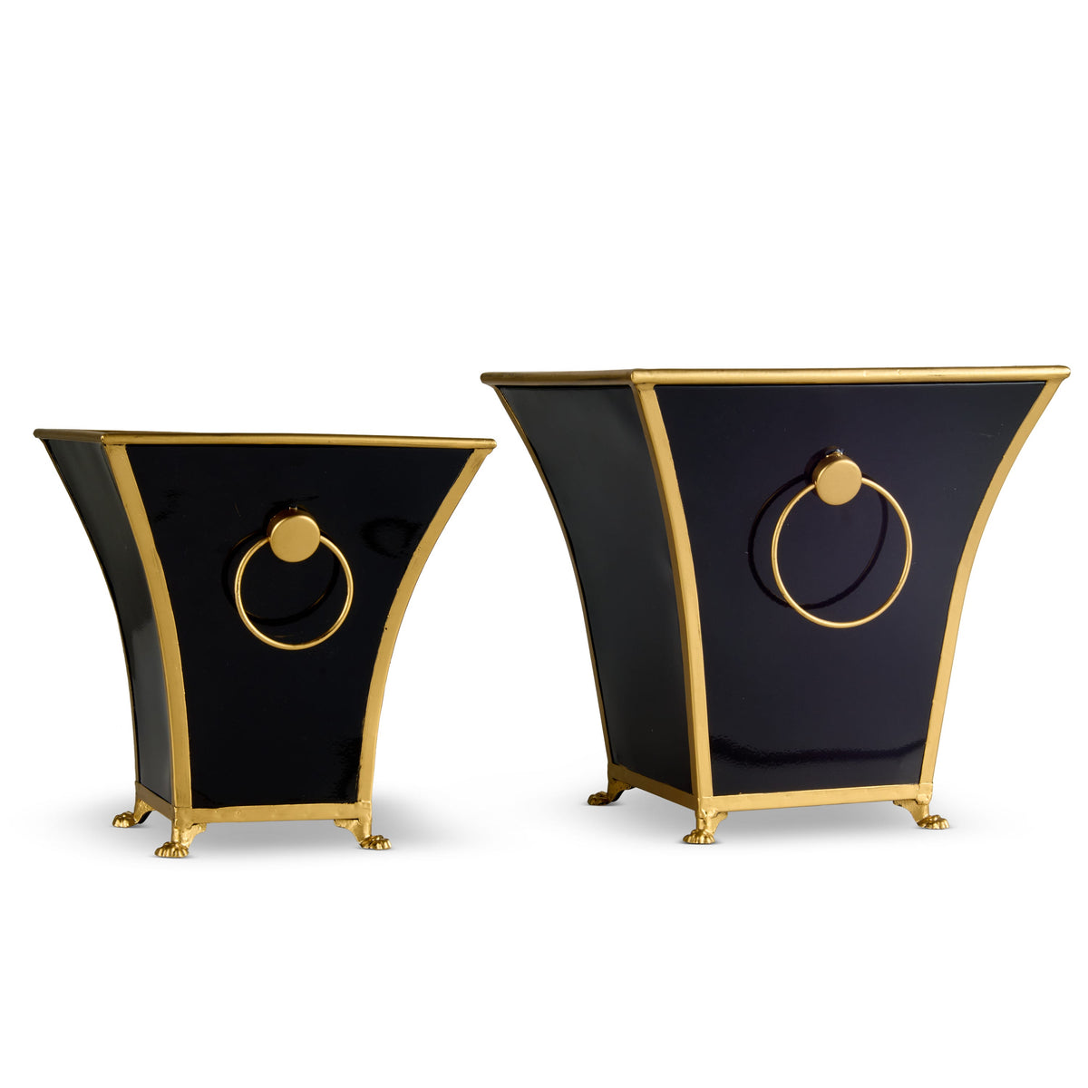 Raz Imports 12.5" Black and Gold Cache Pot