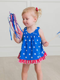 Baby Girls Stars & Stripes Knit Swing Top & Bloomer Set