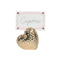 Berry & Thread Heart Place Card Holder Set/4 - Gold Band