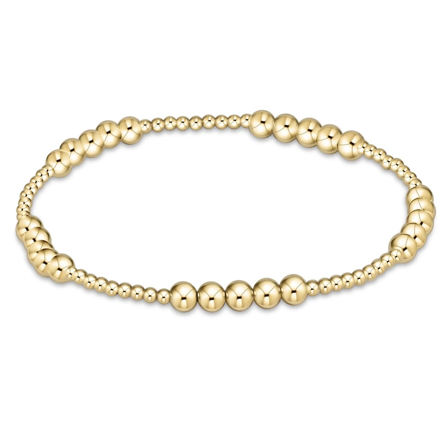 Classic Blissful Pattern 2mm/4mm Gold Bead Bracelet