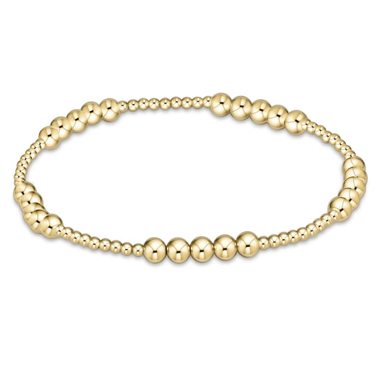Classic Blissful Pattern 2mm/4mm Gold Bead Bracelet