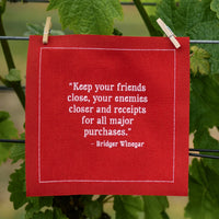 Christmas Quotes - Red Cotton Cocktail Napkins
