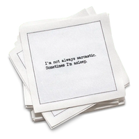 Snarky Quotes - White Cotton Cocktail Napkins