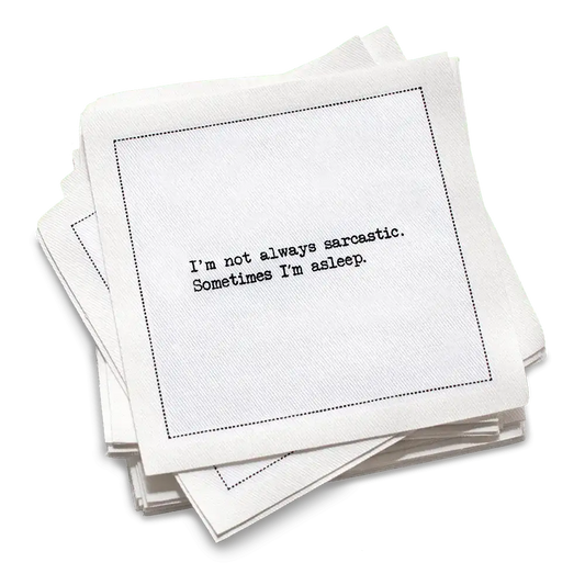 Snarky Quotes - White Cotton Cocktail Napkins