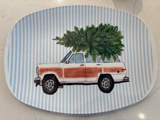 Woodie Wagon With Tree Platter