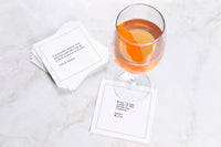 Drinking Quotes - White Cotton Cocktail Napkins