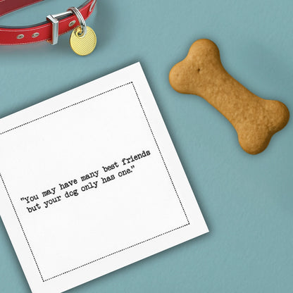 Dog Quotes - White Cotton Cocktail Napkins