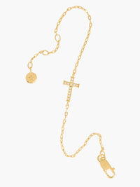 Rizen Jewelry Delicate Cross Chain Breaker Bracelet, Gold-plated 6.7"