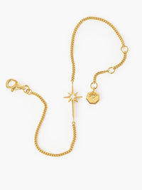 Rizen Jewelry Adoring Star Bracelet, Gold-plated 6.7"