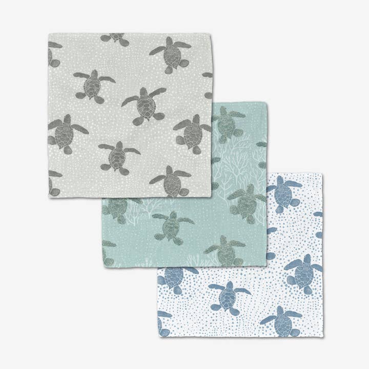 Sea Turtles Luxe Washcloth Set of 3