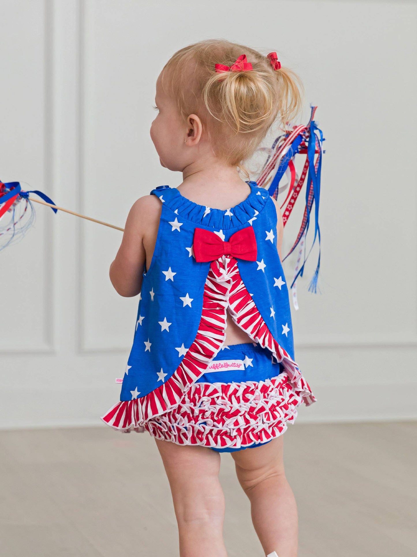 Baby Girls Stars & Stripes Knit Swing Top & Bloomer Set