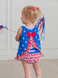 Baby Girls Stars & Stripes Knit Swing Top & Bloomer Set