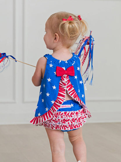 Baby Girls Stars & Stripes Knit Swing Top & Bloomer Set