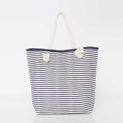 Striped Knotted Rope Tote