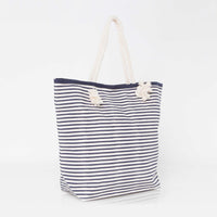 Striped Knotted Rope Tote