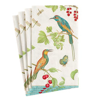 Caspari Jeweled Birds Ivory 2 Napkin, Guest