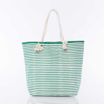 Striped Knotted Rope Tote