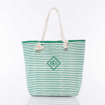 Striped Knotted Rope Tote