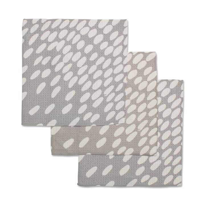 Spotted Grey Dishcloth Set of 3