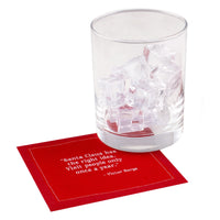 Christmas Quotes - Red Cotton Cocktail Napkins