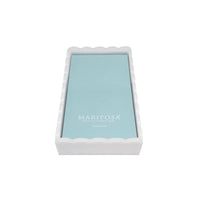 White Scalloped Napkin Box with Insert