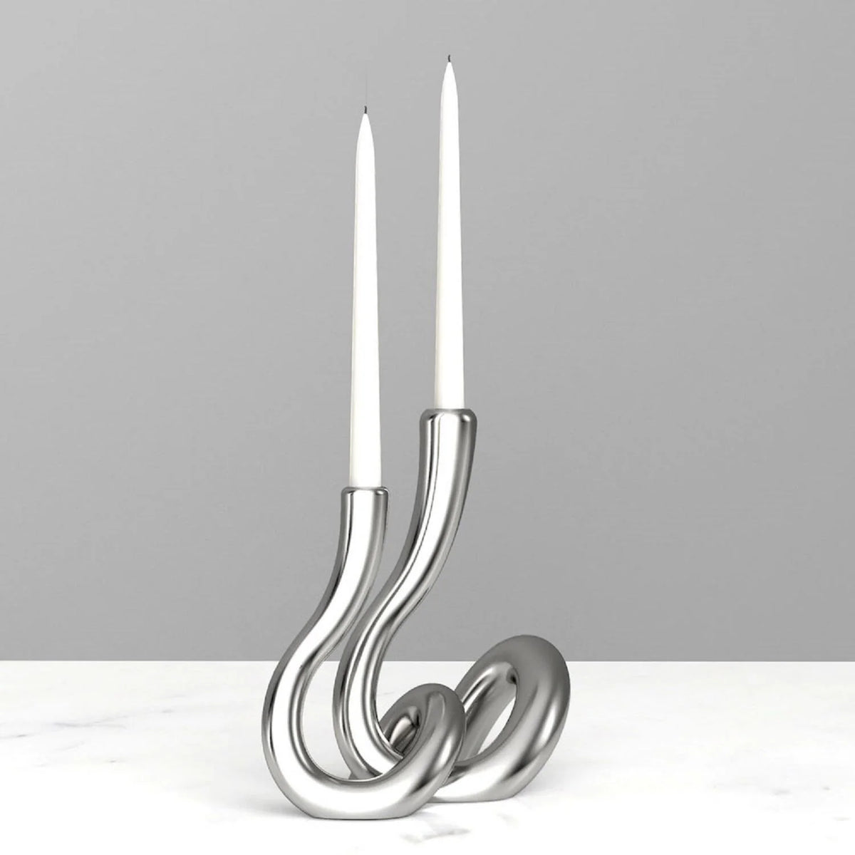 Soho Silver Serpente 11" Candlestick
