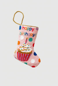 Pink Happy Birthday Bauble Stocking