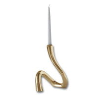 Sierra Modern Gold 11" Serpente Candlestick
