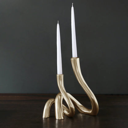 Sierra Modern Gold 11" Serpente Candlestick