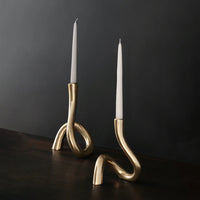 Sierra Modern Gold 11" Serpente Candlestick